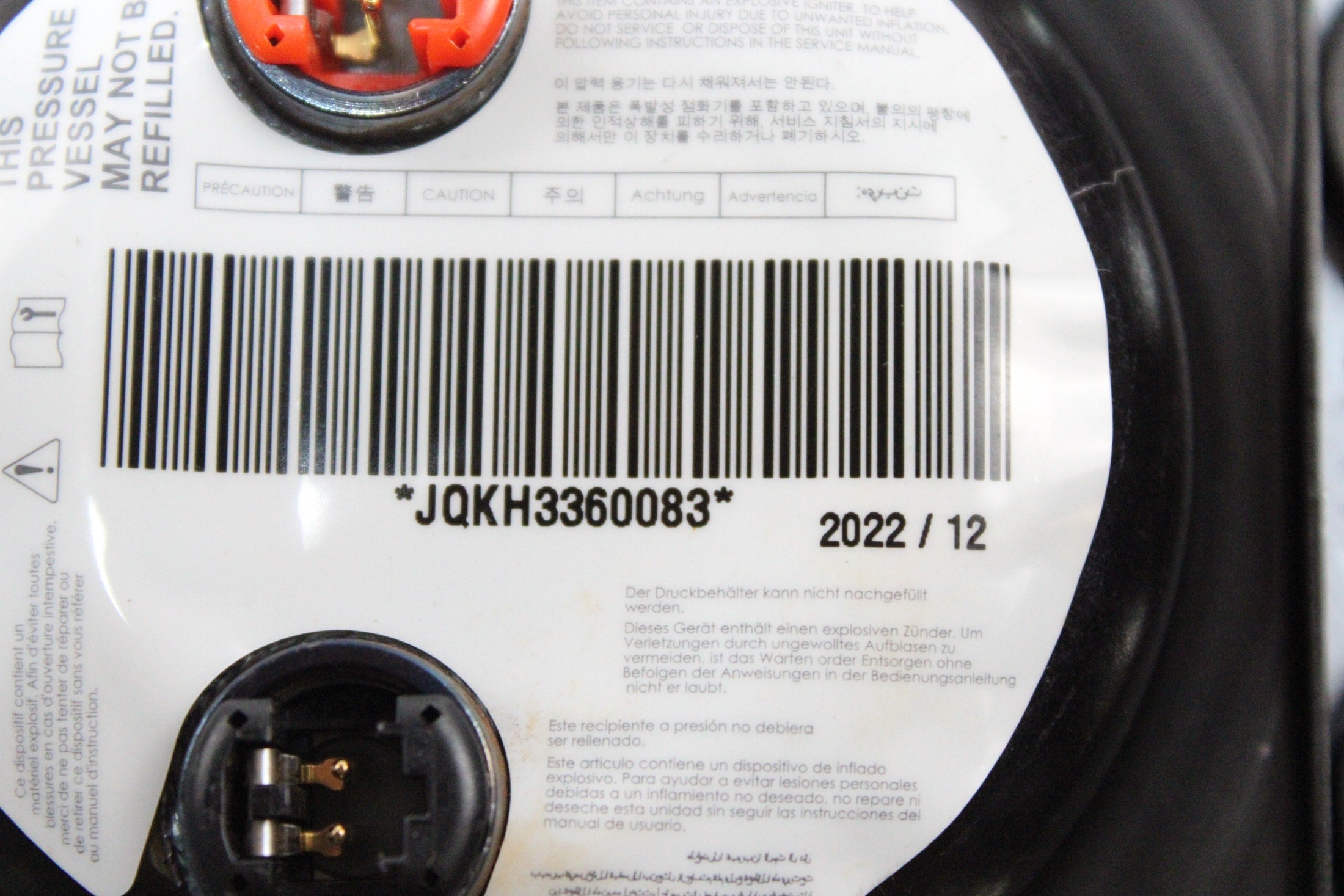 OEM Kia Driver Steering Wheel Airbag – Fits Sportage (2011–2016) – Part 56900-3W500GAH – Kia – product view