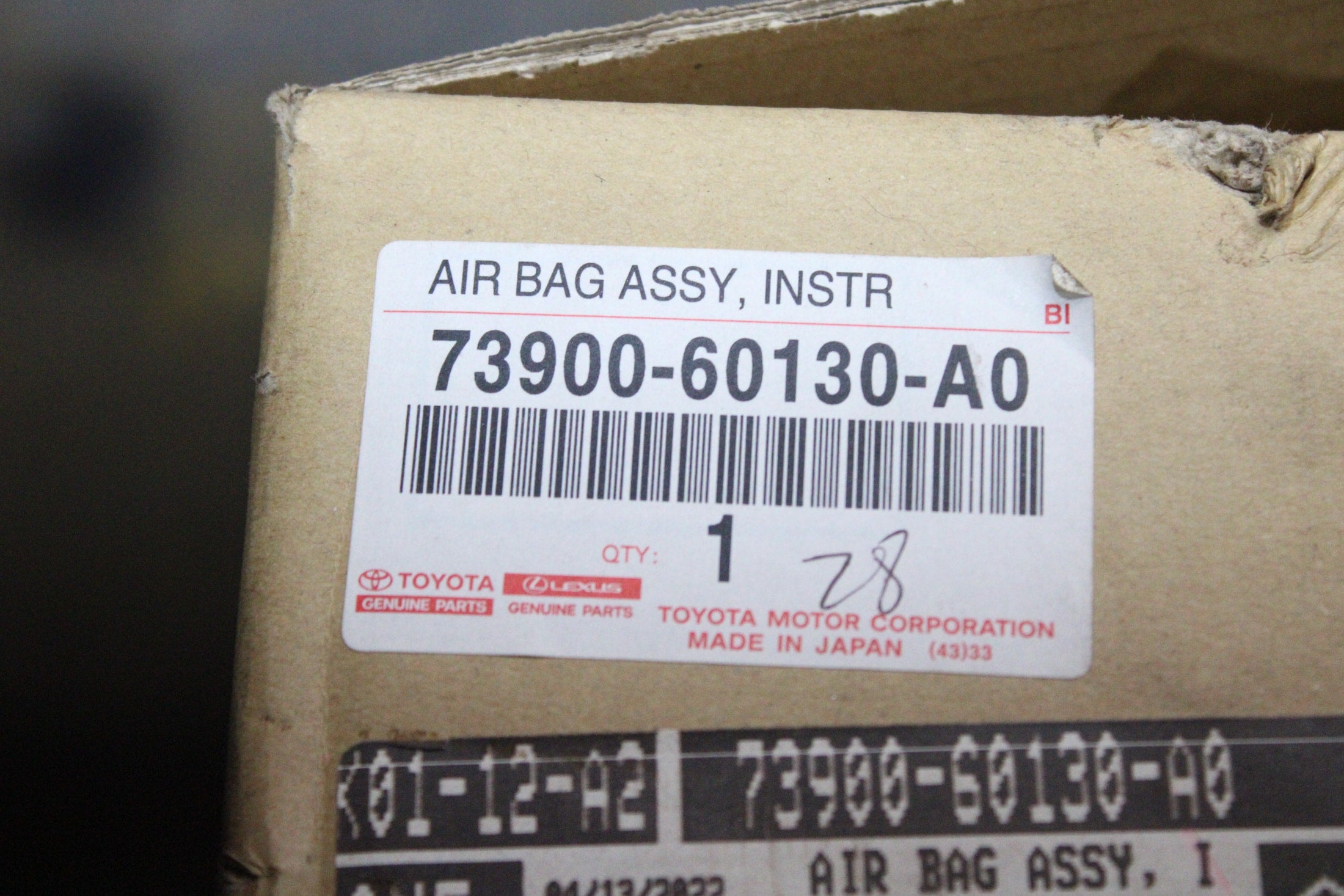 OEM Lexus Driver Knee Airbag – Fits GX460 (2010–2023) – Part 73900-60130-A0 – Lexus – product view