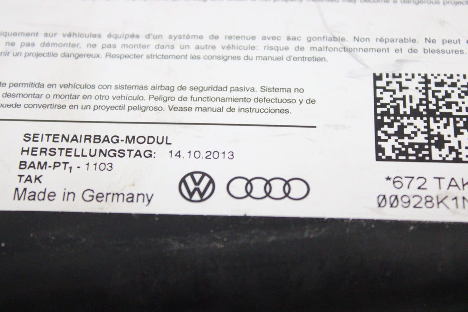 OEM Audi Driver Seat Airbag – Fits Q7 (2010–2015) – Part 4L0880241B – Audi – product view