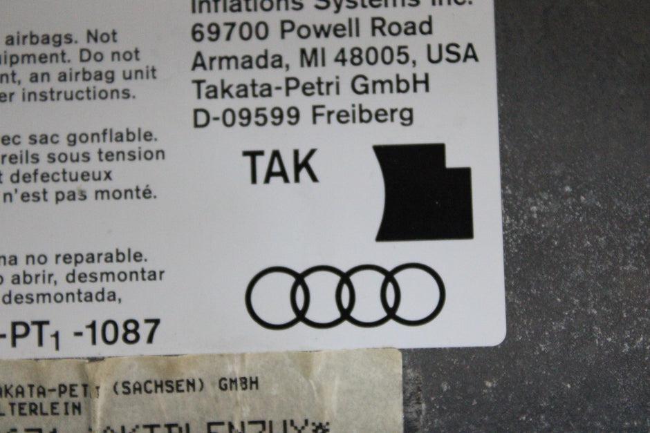 OEM Audi Passenger Dashboard Airbag – Fits RS4, S4, A4 (2005–2008) – Part 8E1-880-204-C – Audi – product view
