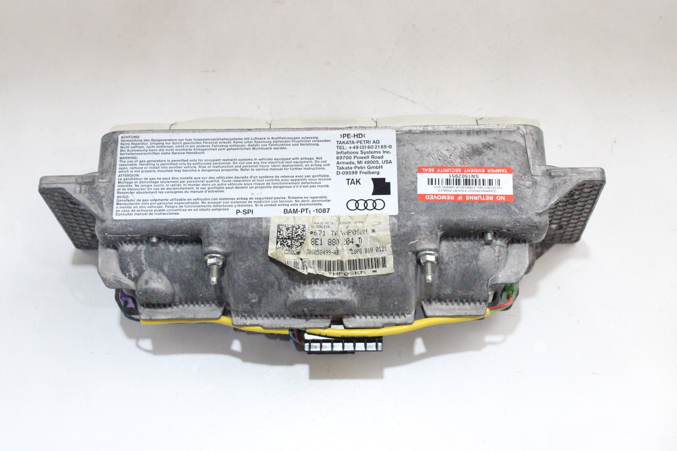 OEM Audi Passenger Dashboard Airbag – Fits RS4, A4, S4 (2005–2008) – Part 8E1 880 204 D – Audi – product view