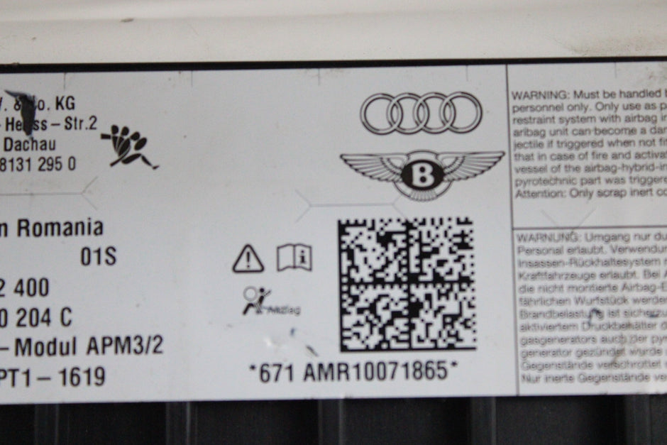 OEM Audi Passenger Dashboard Airbag – Fits A6, S6, S7, A7 (2012–2018) – Part 4G0 880 204 C – Audi – product view