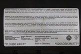OEM Volkswagen Curtain Airbag – Fits Touareg (2003–2010) – Part 7LO 880 240 K – Volkswagen – product view