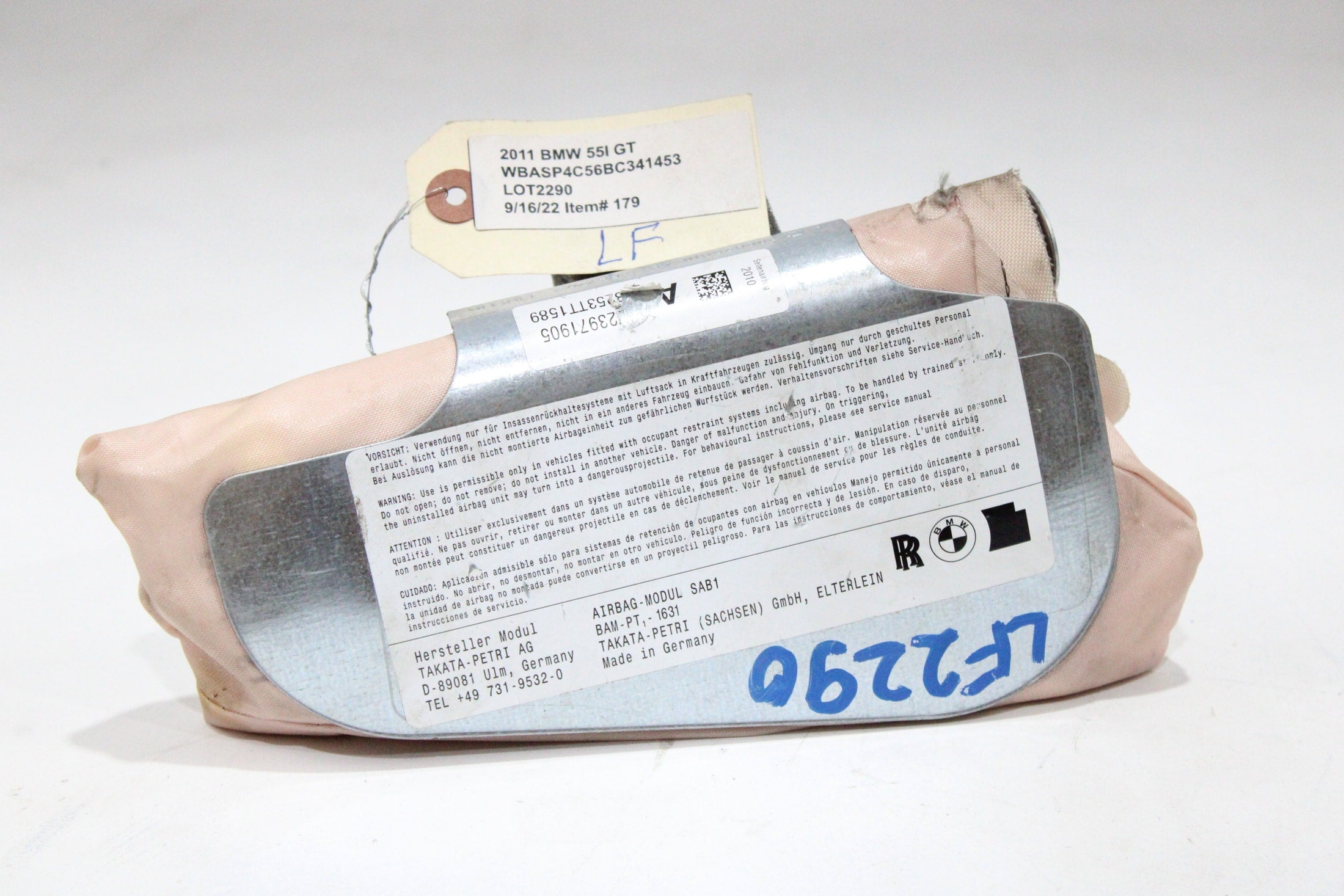 OEM BMW Driver Seat Airbag – Fits 5 Series, 7 Series (2010–2014) – Part 306825910 – BMW – product view