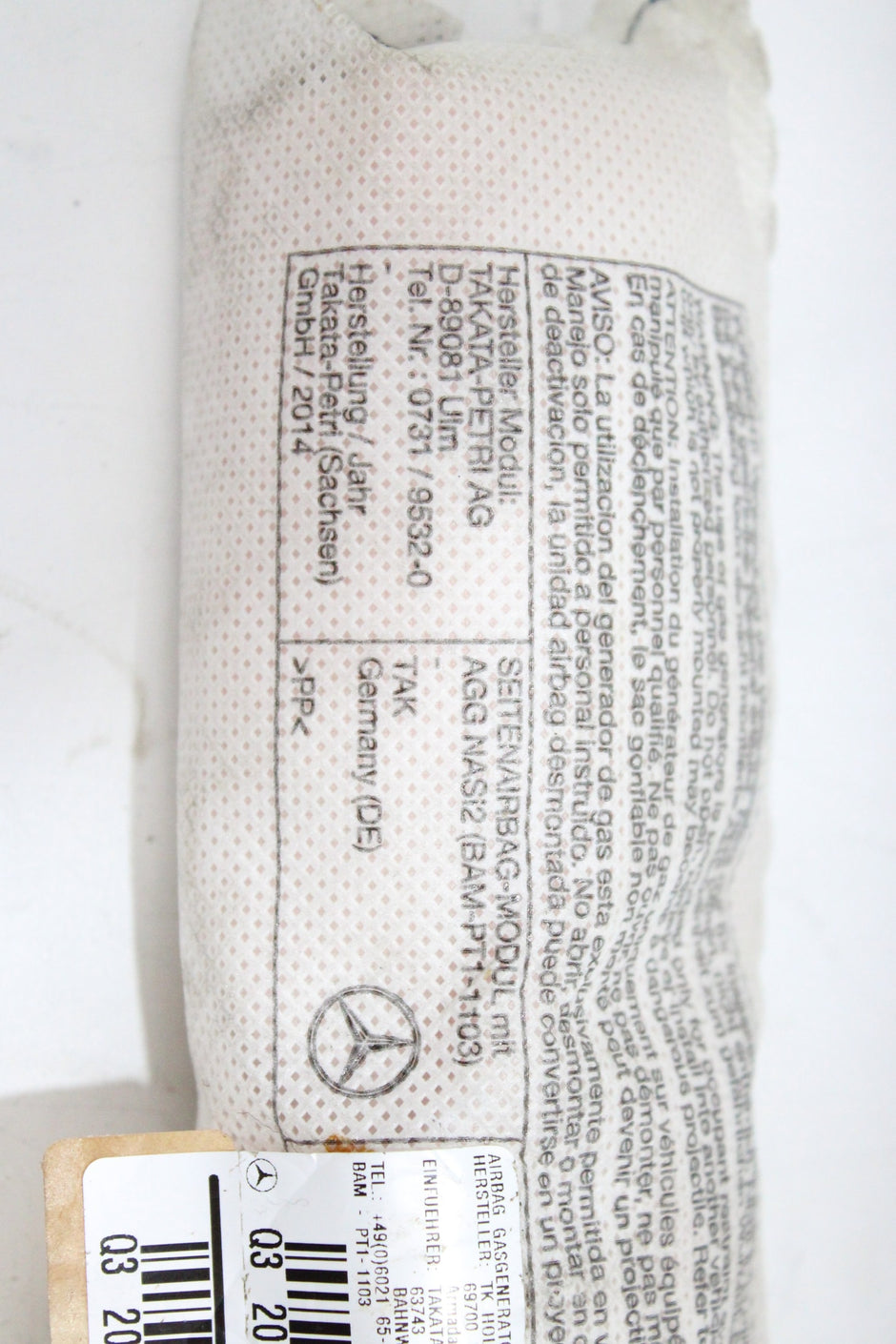 OEM Merecedes-benz Passenger Seat Airbag – Fits E250, E350, E400, E550 (2010–2017) – Part A 207 860 04 02 – Merecedes-benz – product view