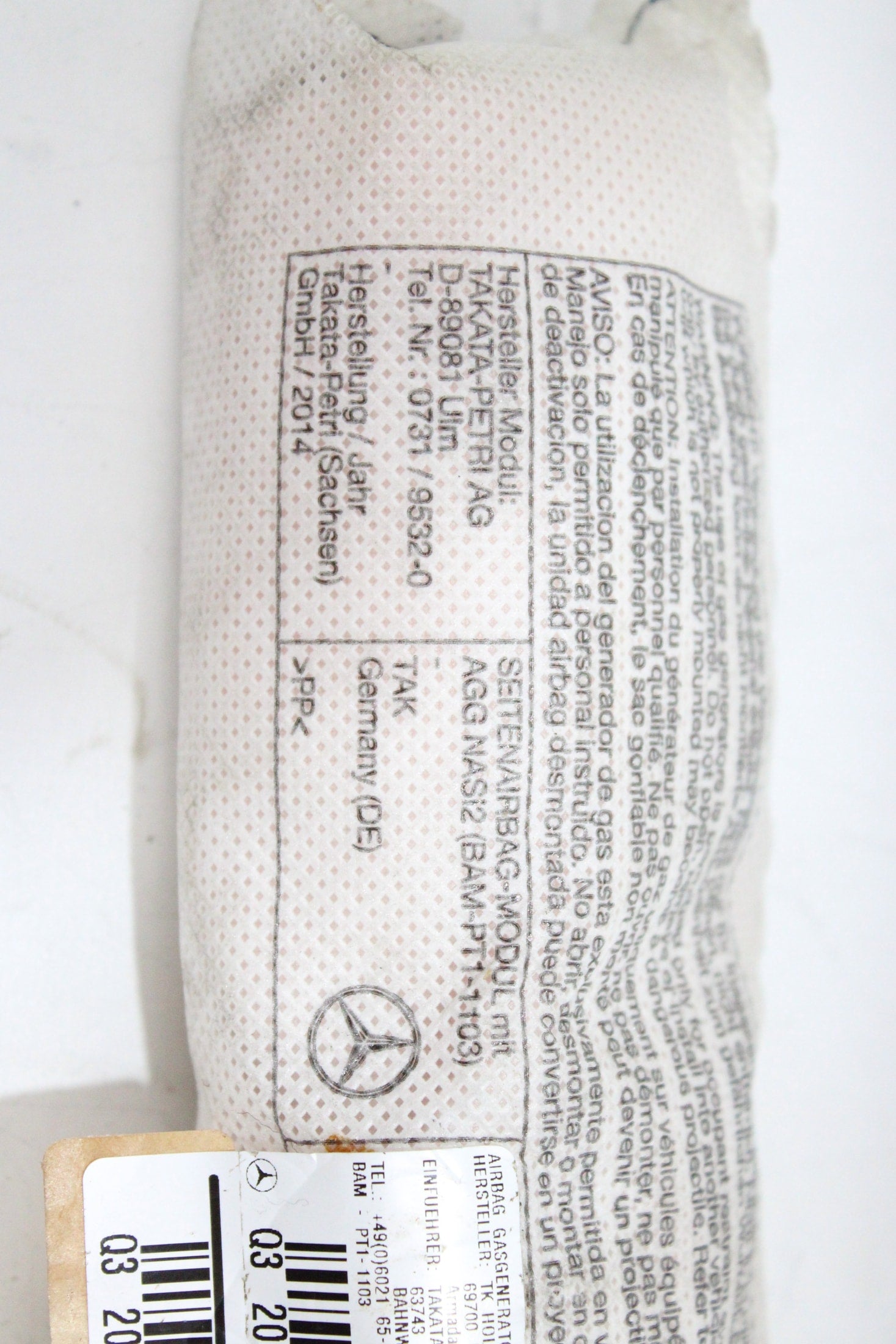 OEM Merecedes-benz Passenger Seat Airbag – Fits E250, E350, E400, E550 (2010–2017) – Part A 207 860 04 02 – Merecedes-benz – product view