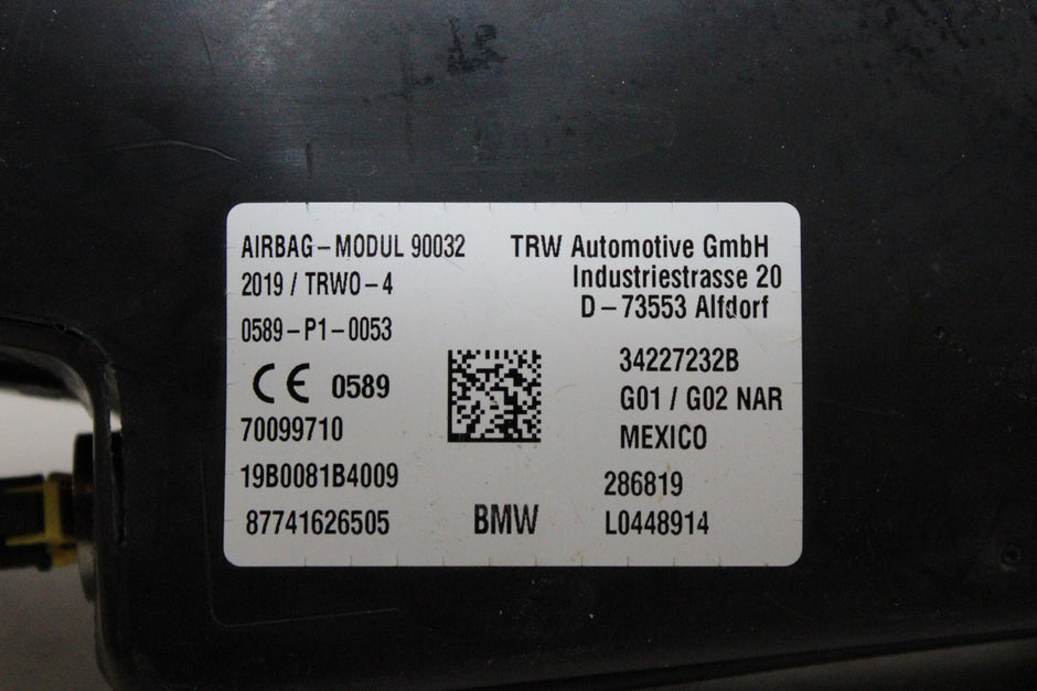 OEM BMW Driver Seat Airbag – Fits X3, X3 M, X4, X4 M (2018–2024) – Part 72127416265 – BMW – product view