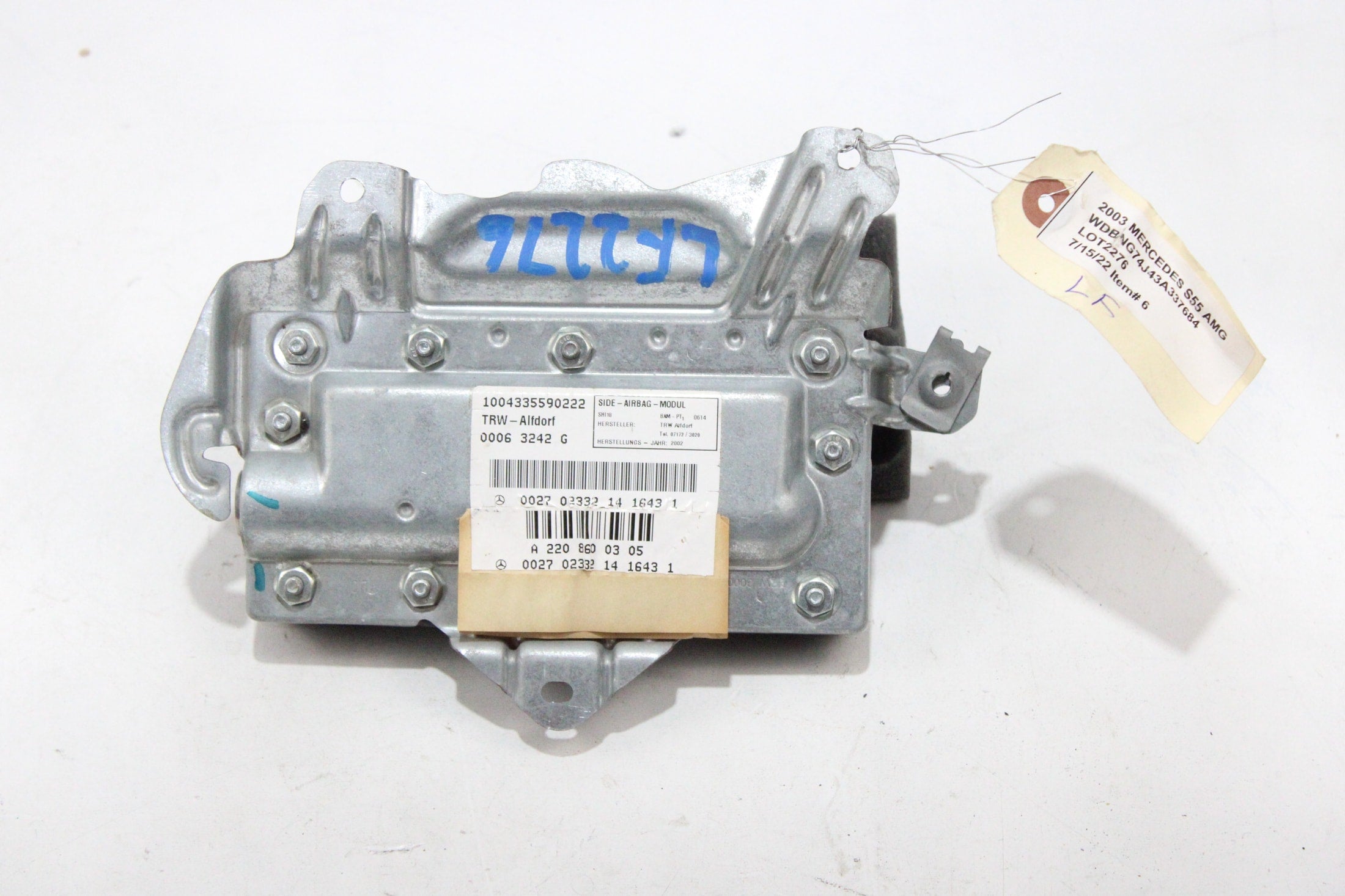 OEM Mercedes-Benz Side Airbag – Fits S430 (2003–2005) 4-MATIC, S500 (2003–2005) 4-MATIC (2000–2005) and S55 Amg, S600 (2001–2005) – Part A 220 860 03 05 – Mercedes-Benz – product view