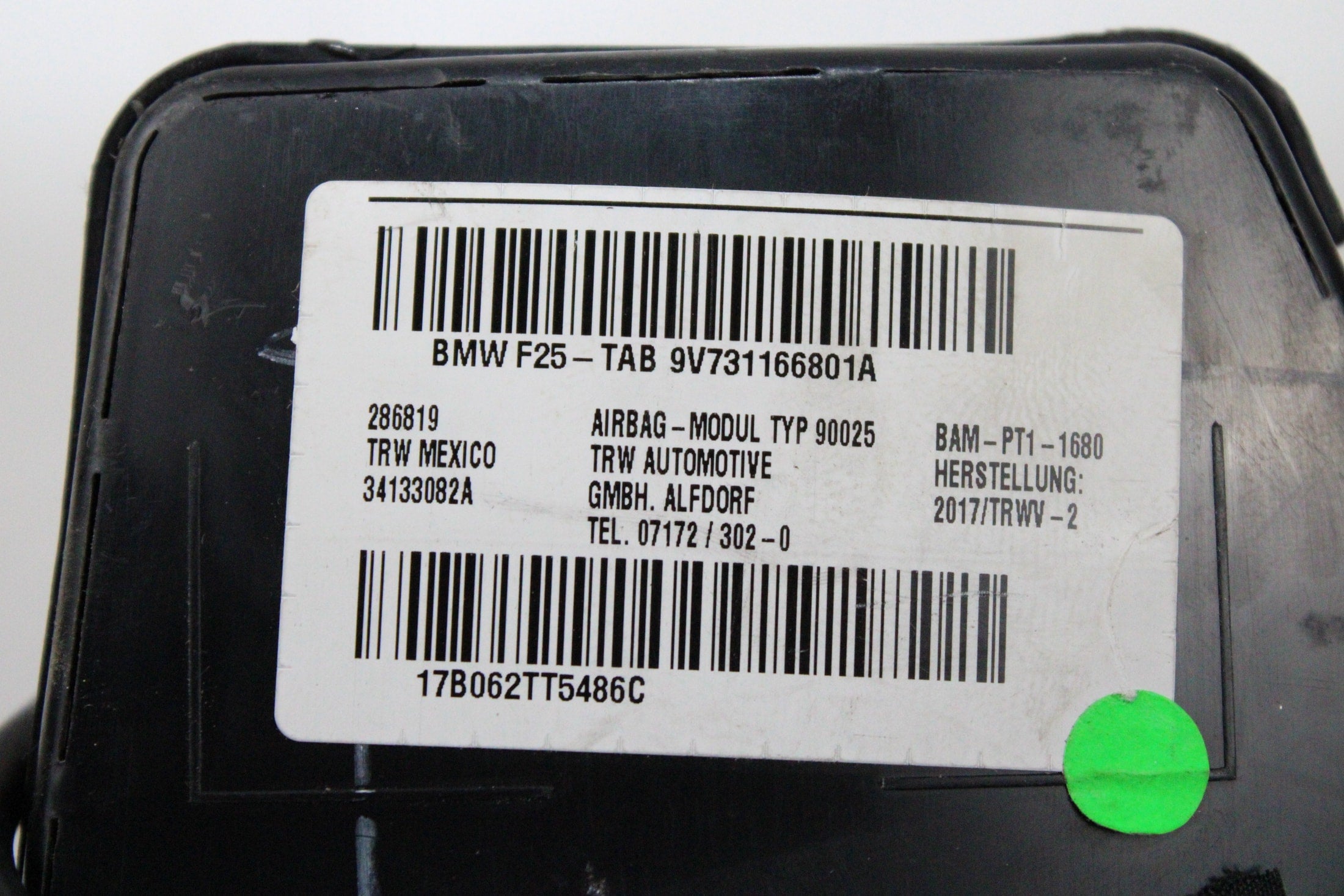 OEM BMW Passenger Dashboard Airbag – Fits X3 (2011–2017) and X4 (2015–2018) – Part 51459193771 – BMW – product view