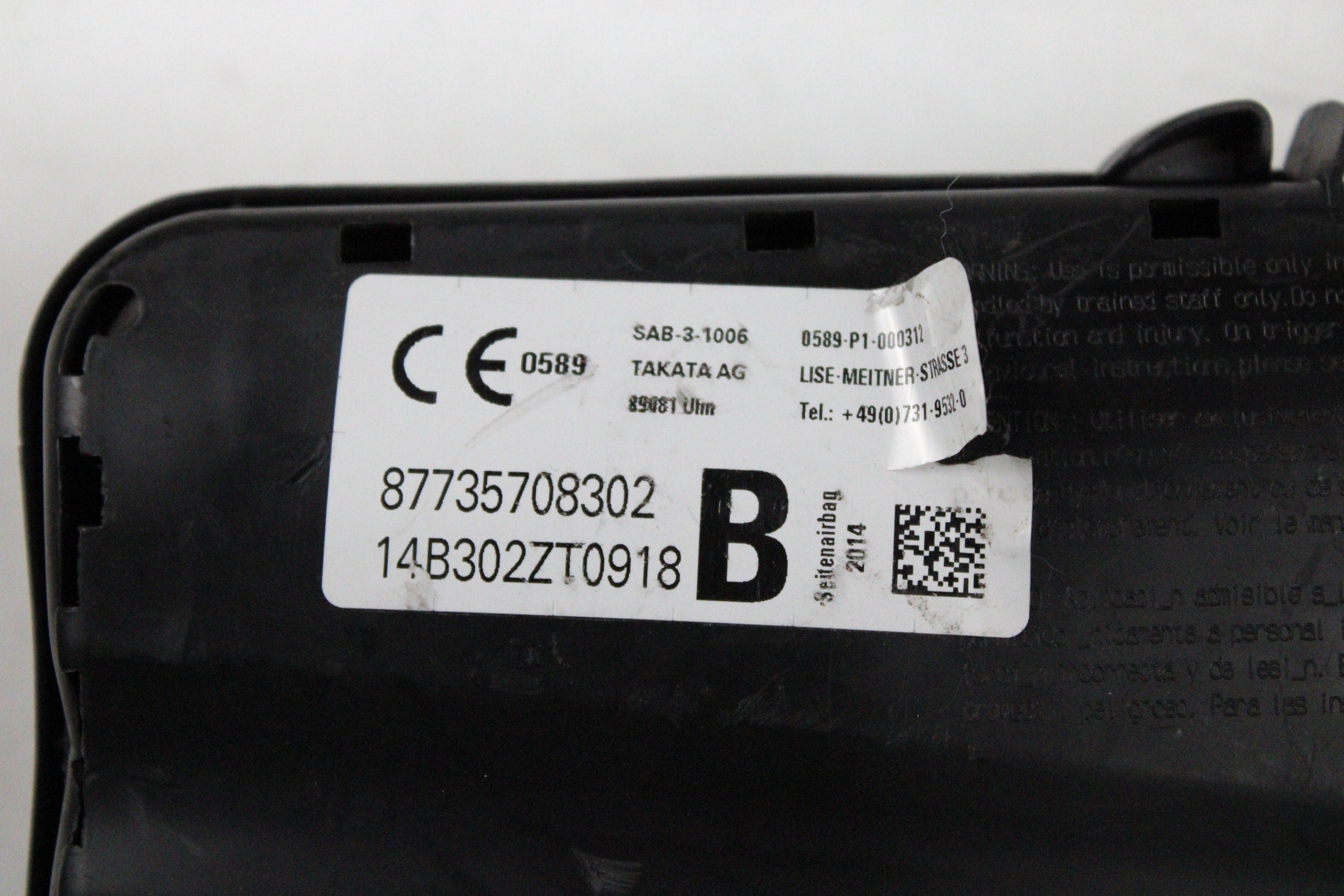 OEM BMW Driver Seat Airbag – Fits 5 Series Sedan (F10 Lci) (2014–2016) and M5 Sedan (F10) (2013–2016) and 5 Series Gran Turismo (F07 Lci) (2014–2017) – Part 72117357083 – BMW – product view
