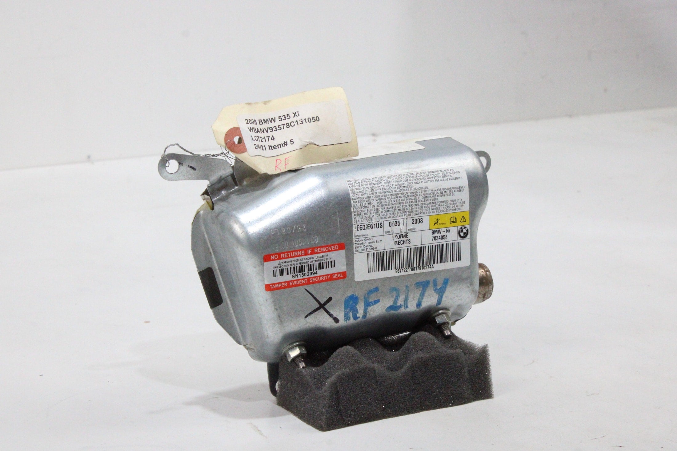 OEM BMW Side Airbag – Fits 5 Series (2004–2010) – Part 7034058 – BMW – product view
