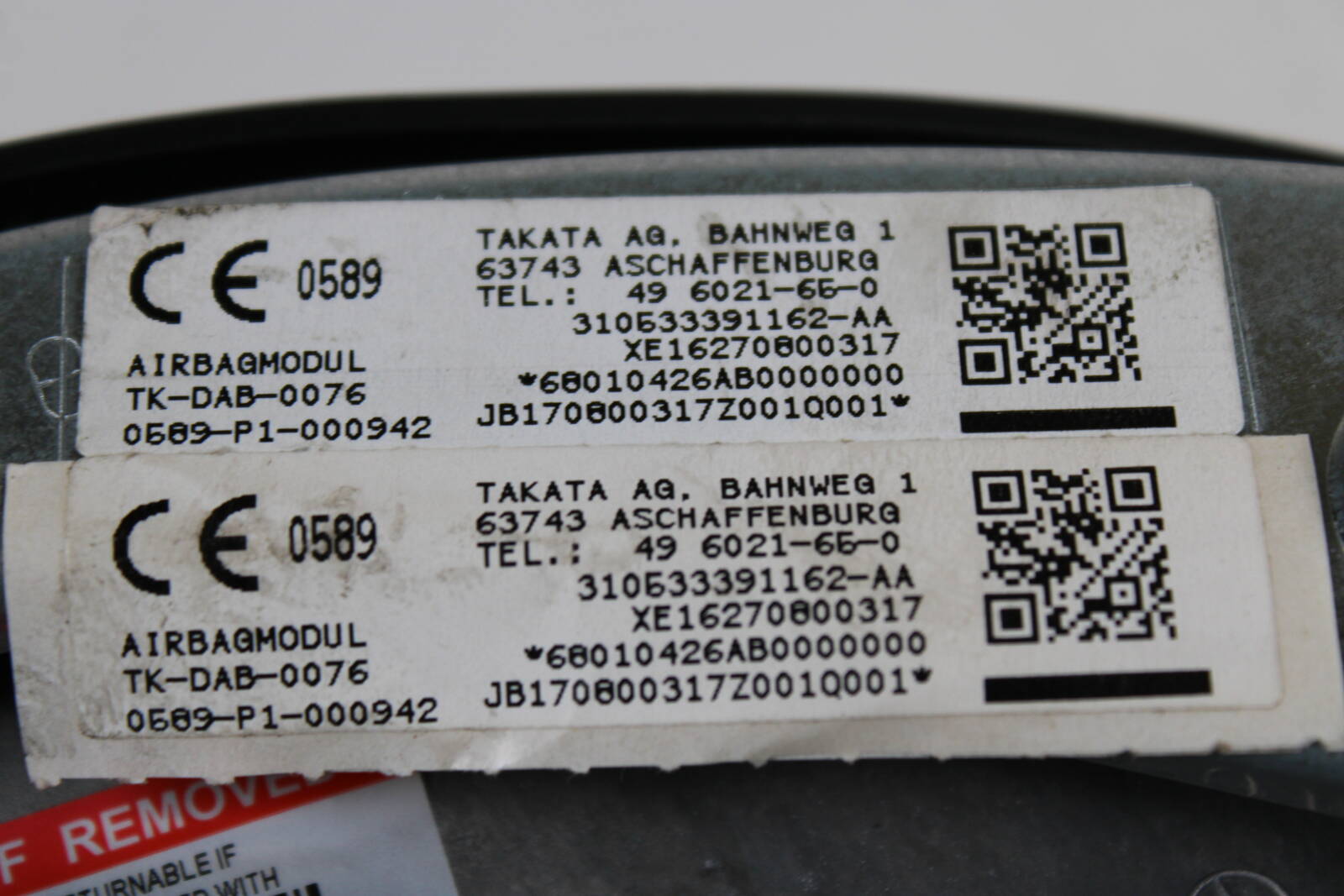 2007-2009 Dodge Sprinter Driver Steering Wheel Airbag – OEM 310533391162-AA - Dodge