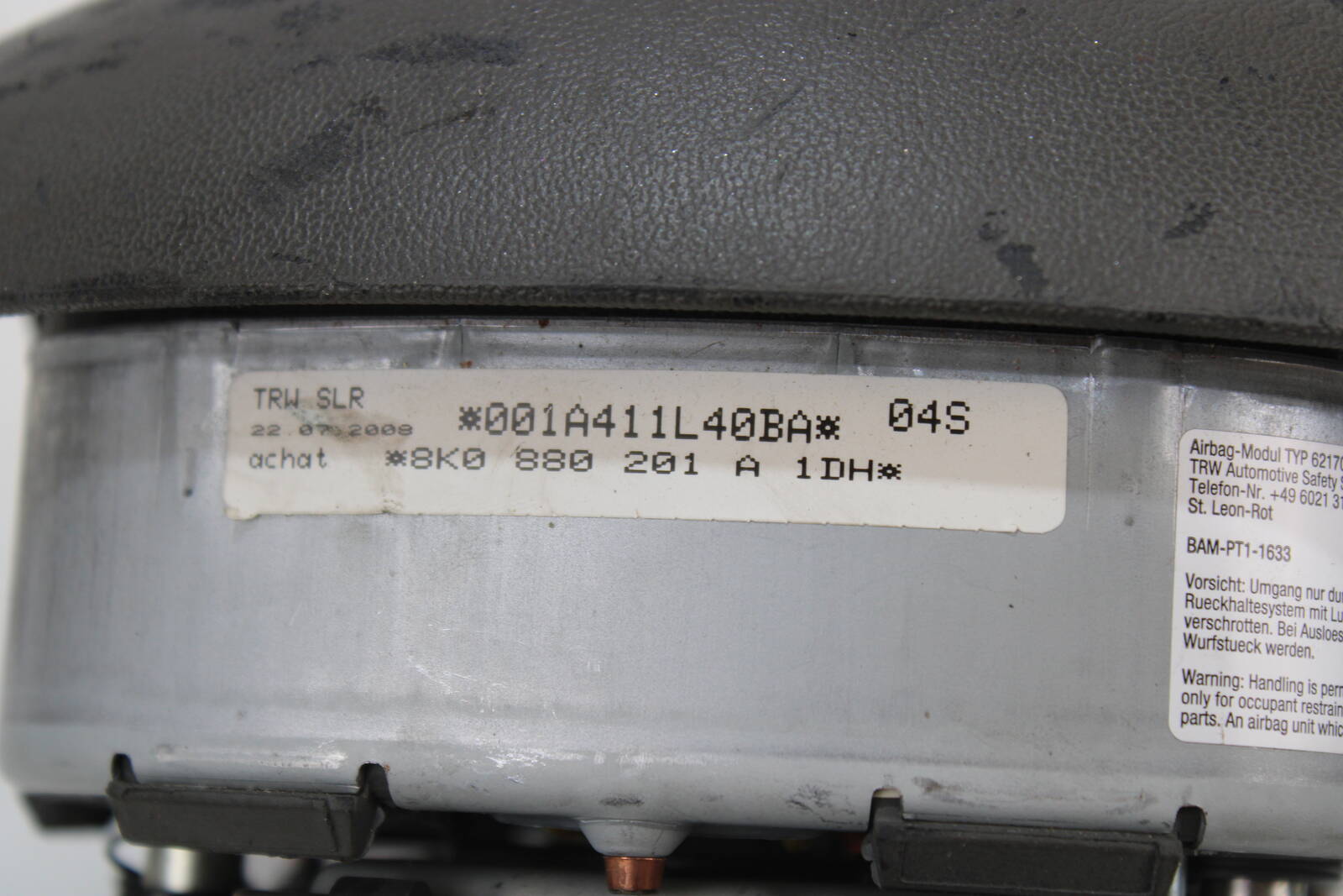 2009 - 2012 Audi A4 Driver Steering Wheel Airbag – OEM 8K0880201AG - Audi