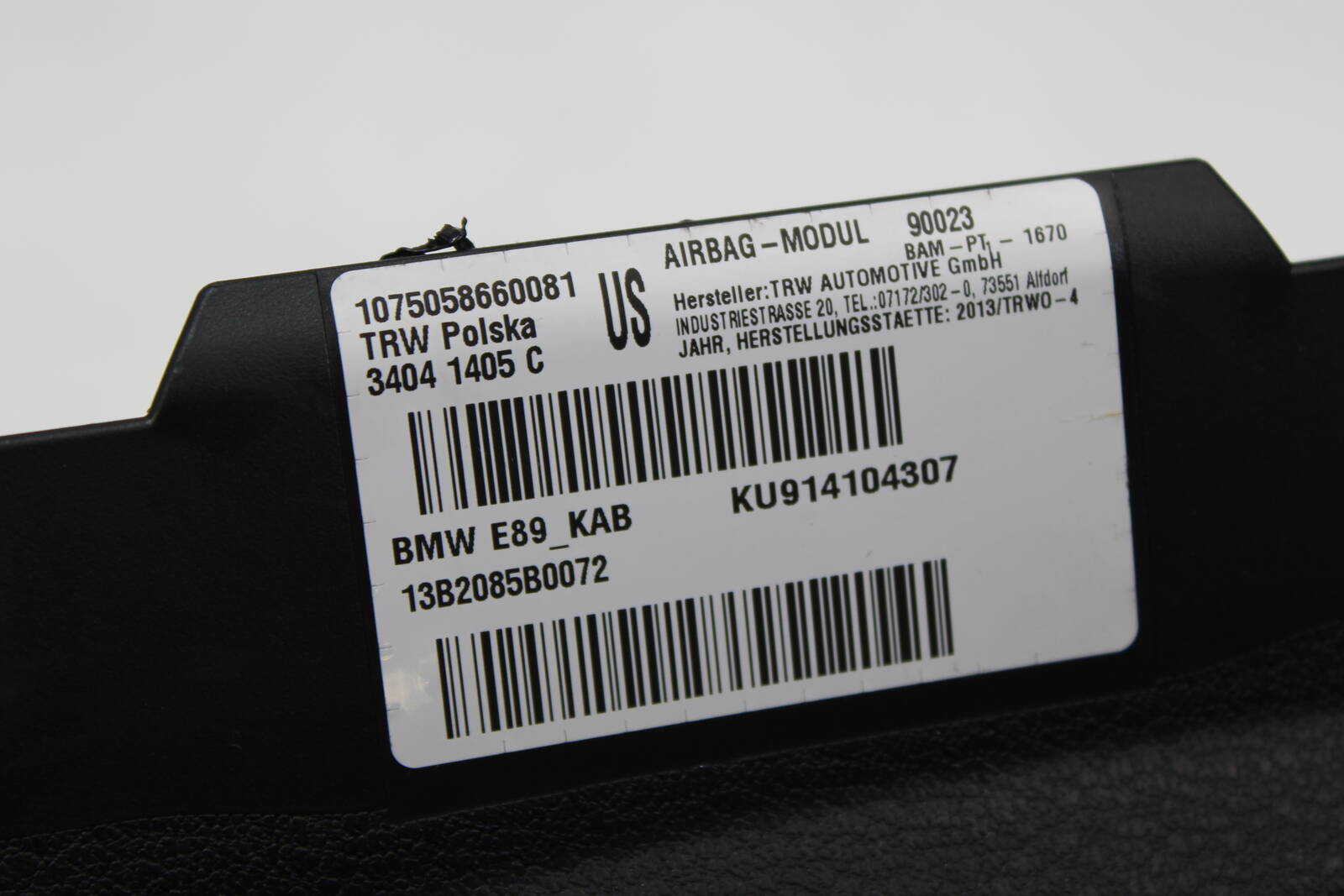 2009–2016 BMW Z4 driver side knee airbag – OEM 72129141043 - BMW