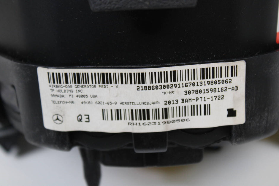 2012-2017 Mercedes-Benz E350, E400, E550 Driver Steering Wheel Airbag – OEM A0008605703, A2188603002, A0008605103, A2188604702, A2188600028 - Mercedes-Benz