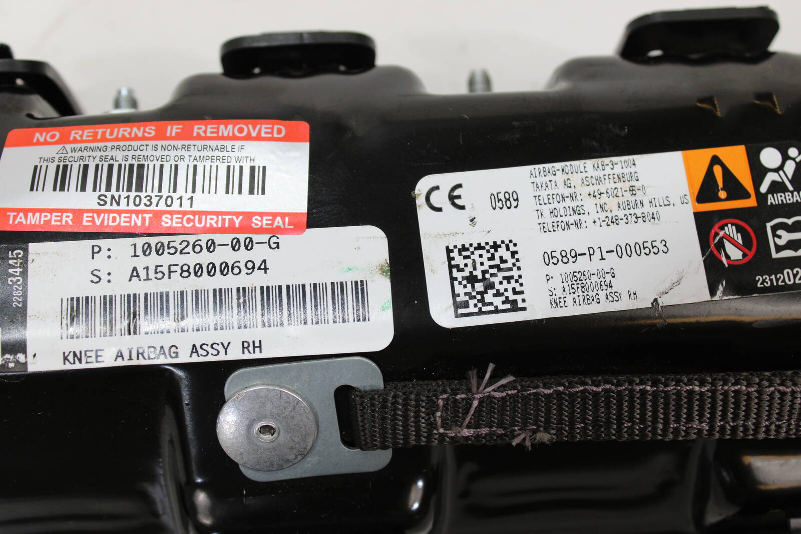 2012 - 2020 Tesla Model S, Model X Passenger Knee Airbag – OEM 1005260 - 00 - G - Tesla