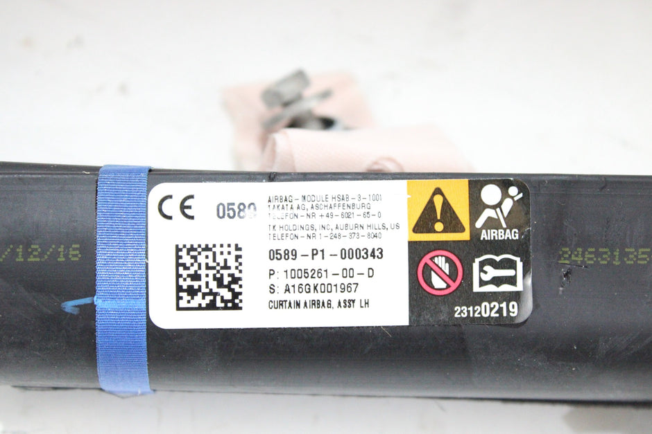 OEM Tesla Curtain Airbag – Fits Model S (2012–2016) – Part 1005261-00-D – Tesla – product view · G1536755 · photo 12f87ba5-f8cf-48ec-b4db-5dbd1fe3bde1