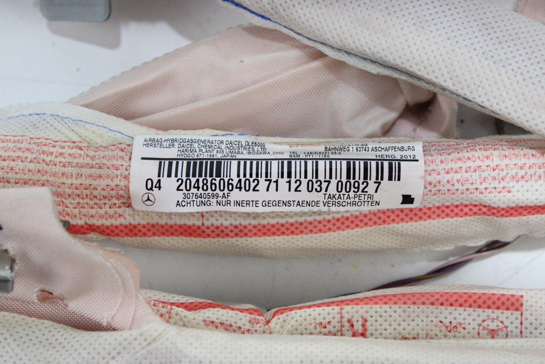 OEM Mercedes-Benz Curtain Airbag – Fits C-class (C204) (2011–2014) – Part A2048606402 – Mercedes-Benz – product view · G1536766 · photo 53aa1b15-3d07-4e11-854f-7d4ea643ae65