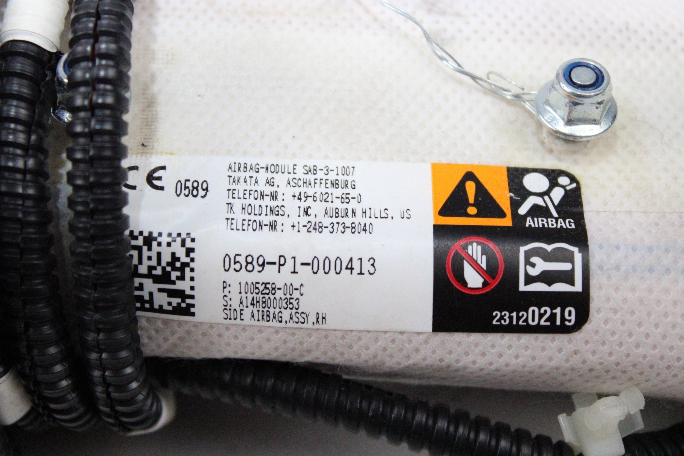 OEM Tesla Passenger Seat Airbag – Fits Model S (2012–2016) – Part 1005258-00-C – Tesla – product view