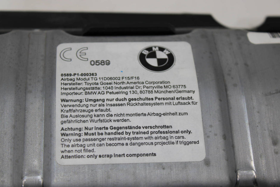 2014-2018 BMW X5, X6 Driver Knee Airbag – OEM 72129311690