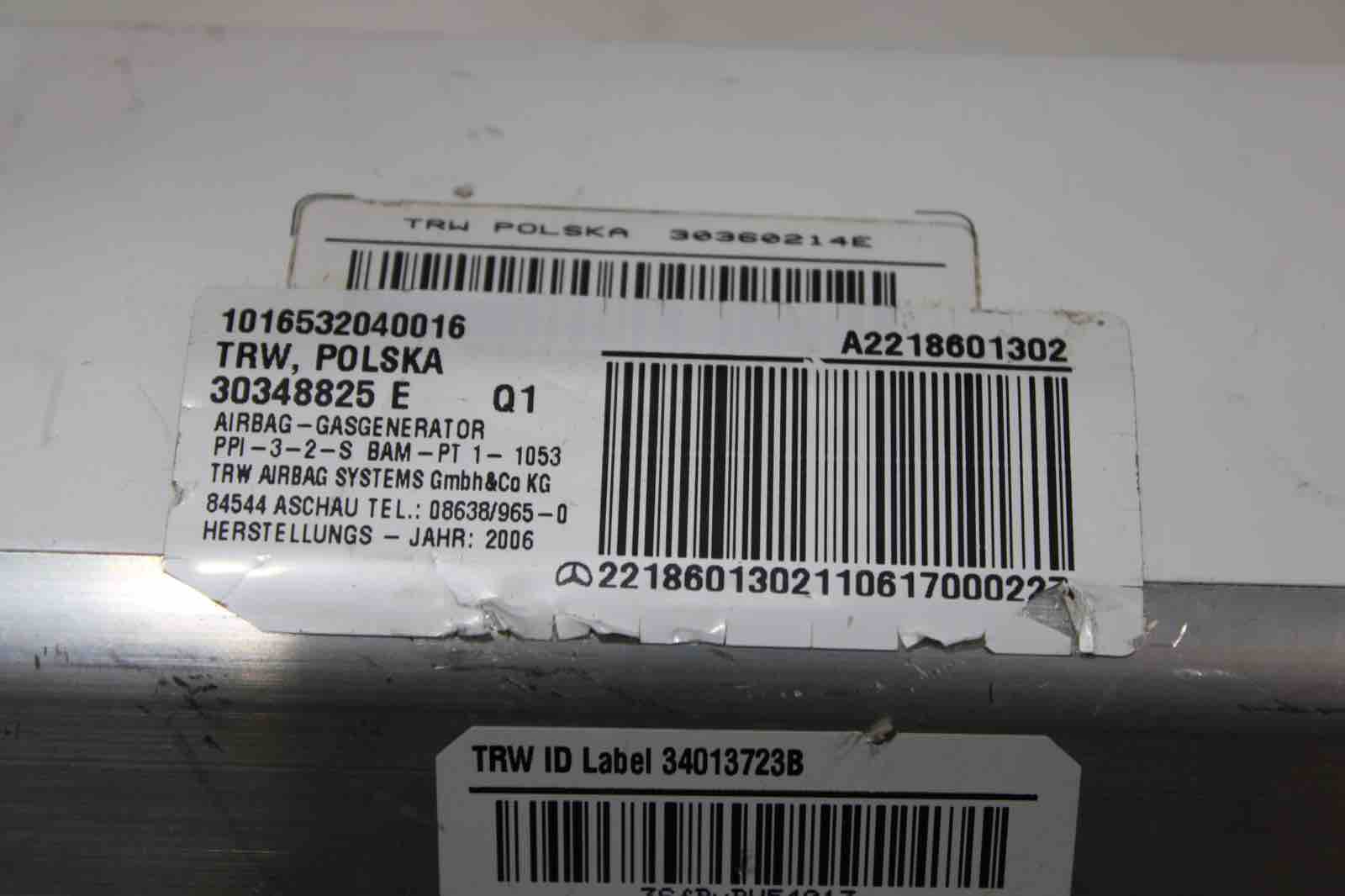 OEM Mercedes-Benz S-Class / CL-Class Passenger Airbag (2007–2014) | Part #A2218601302 / A2118601302