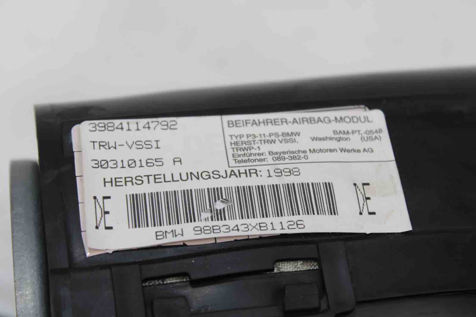 OEM BMW Z3 Passenger Airbag (1998–1999) | Part #72128411479