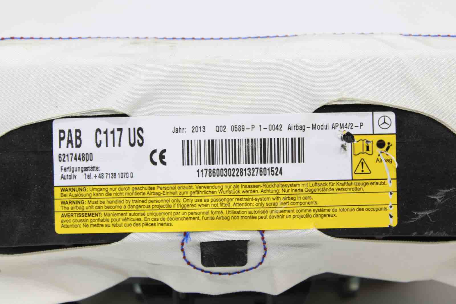 OEM Mercedes-Benz CLA250 CLA45 GLA250 GLA45 Passenger Airbag (2014–2020) | Part #A1178600302