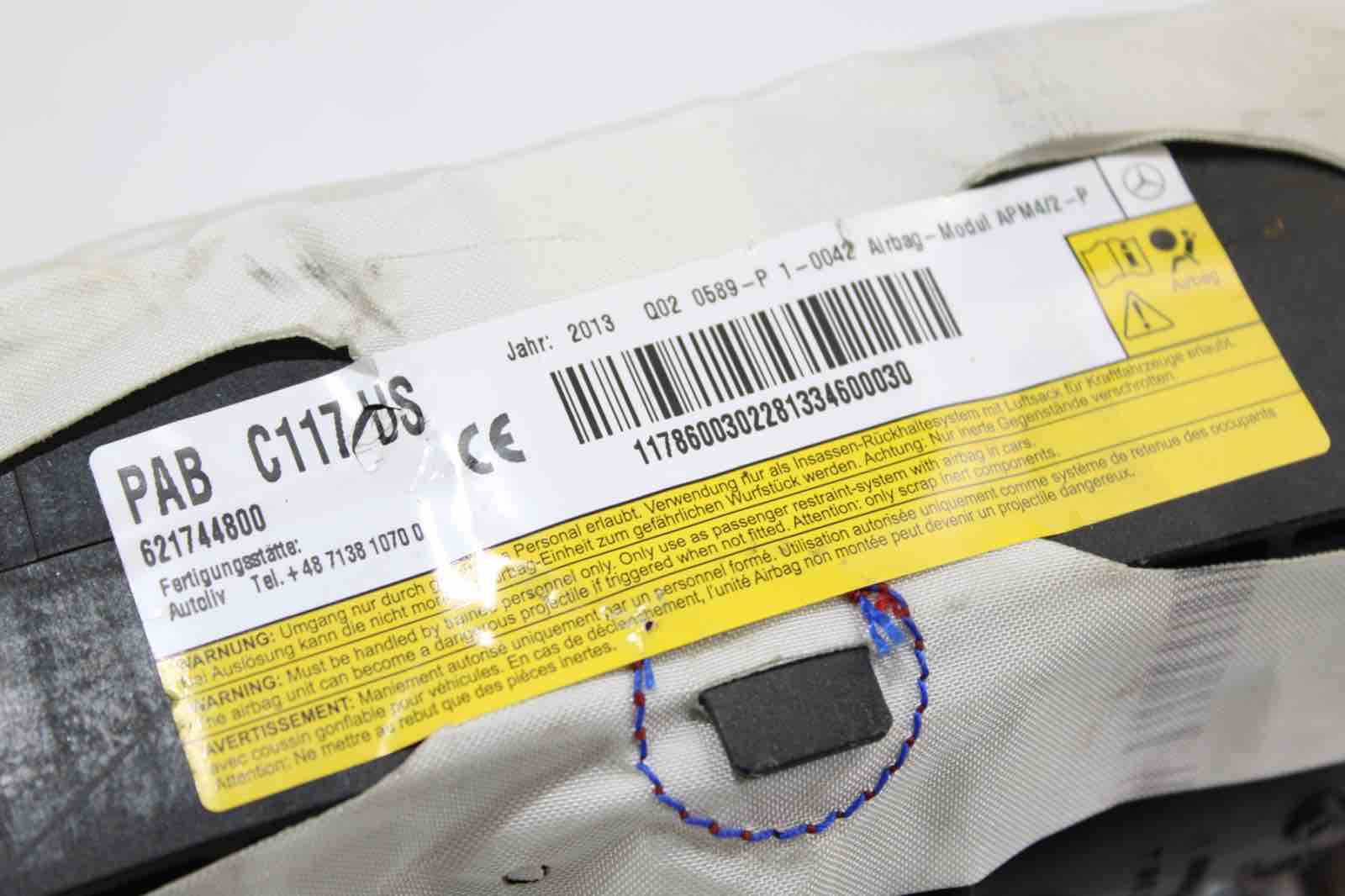 OEM Mercedes-Benz CLA250 CLA45 GLA250 GLA45 Passenger Airbag (2014–2020) | Part #A1178600302