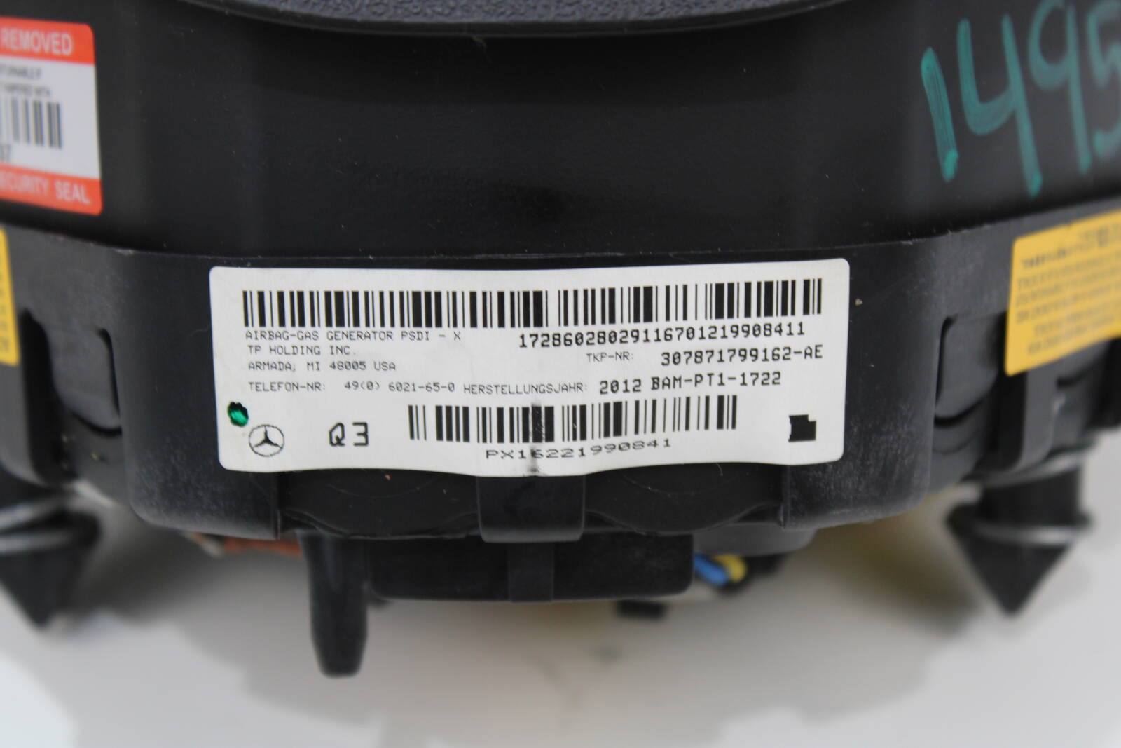 2012-2017 Mercedes-Benz SLK250, SLK350, SLK55, E350 E400 E550 E63 Driver Steering Wheel Airbag – OEM A0008605703, A2188603002, A0008605103