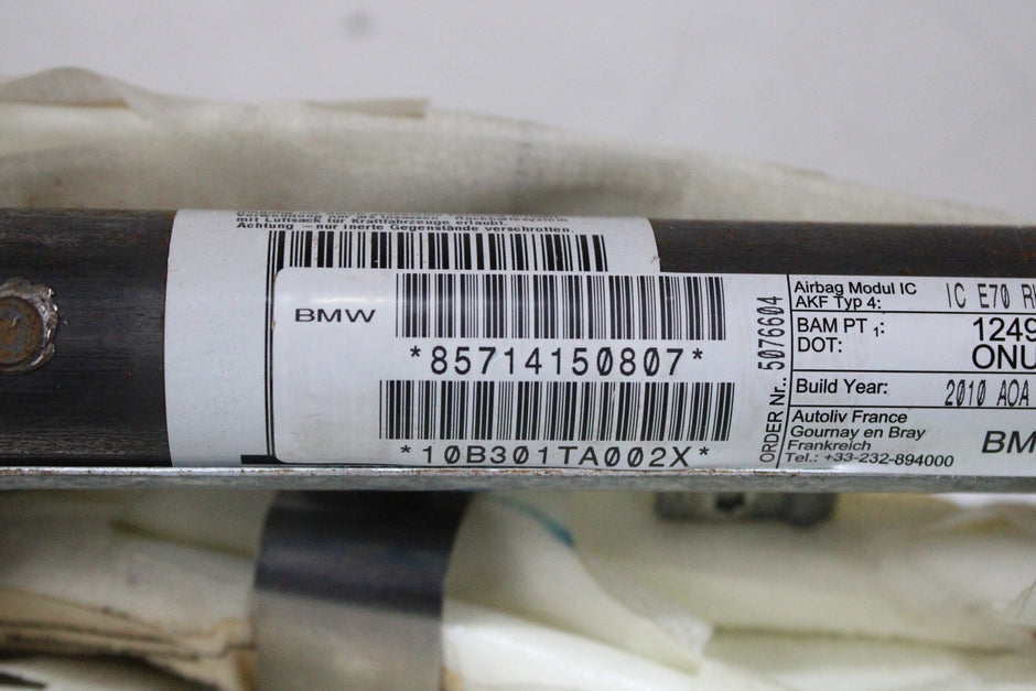 OEM BMW Curtain Airbag – Fits X5 (2007–2013) and X5 M (2010–2013) – Part 72127141508 – BMW – product view · K1536792 · photo d9cfad3e-bb32-48e4-b2c5-0c990b4444a5