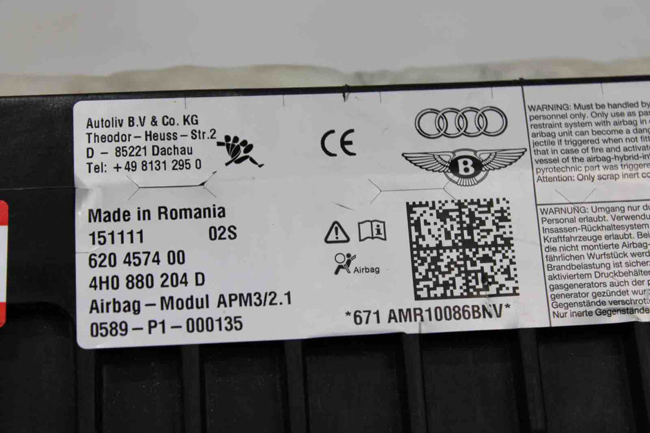 OEM Audi A8, S8 Dashboard Airbag (2011–2018) | Part 4H0 - 880 - 204 - D - Audi