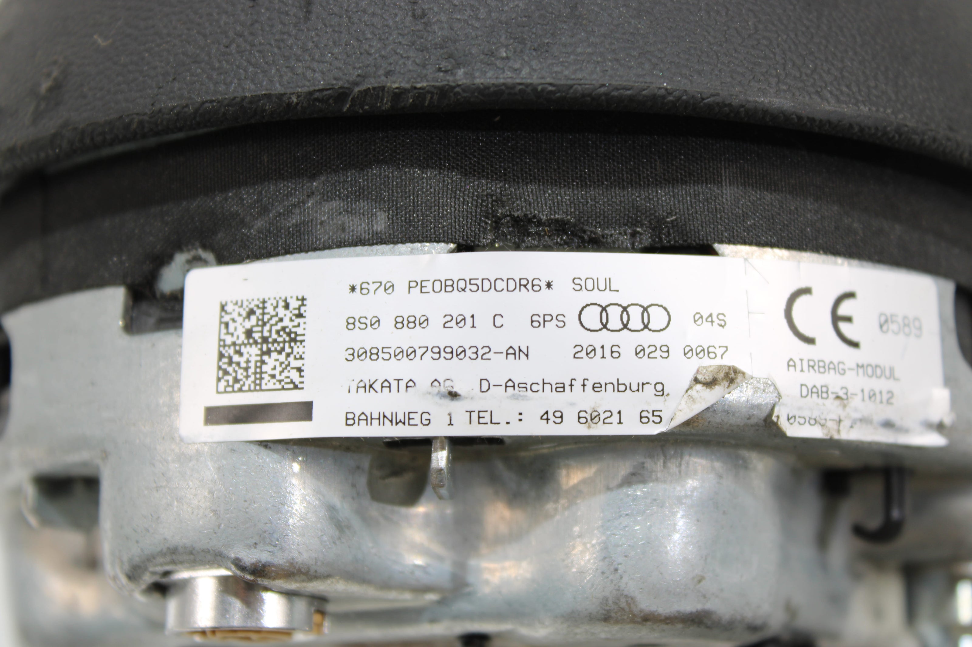 OEM Audi Steering Wheel Airbag – Fits A6, S6, A7, S7, Rs7 (2012–2018) – Part 8S0880201C - Audi