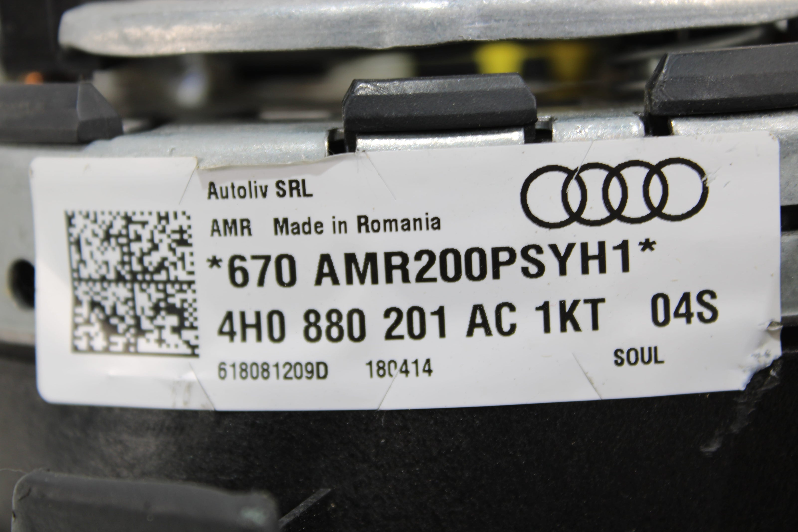 OEM Audi Steering Wheel Airbag – Fits A8, S8 (2011–2018) – Part 4H0 880 201 - Audi