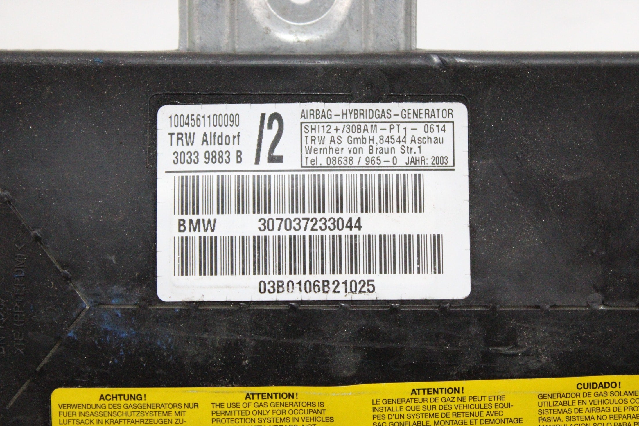 OEM Bmw Airbag – Fits 325I, 330I, M3, X5 (2001–2005) – Part 72127037233 - BMW