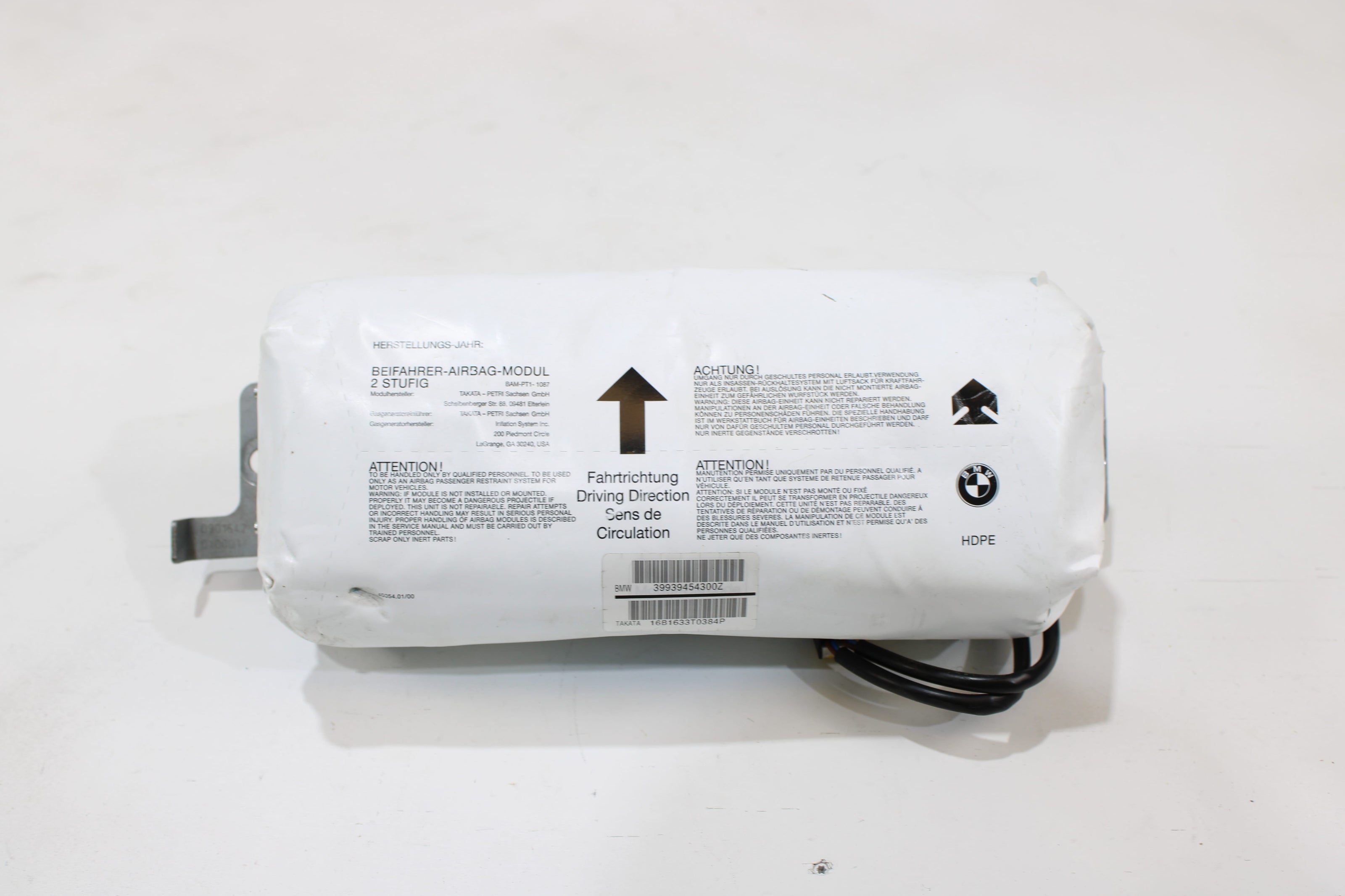OEM Bmw Dashboard Airbag – Fits 320I, 325I, 330I, M3 (1999–2006) – Part 72127112351 - Bmw