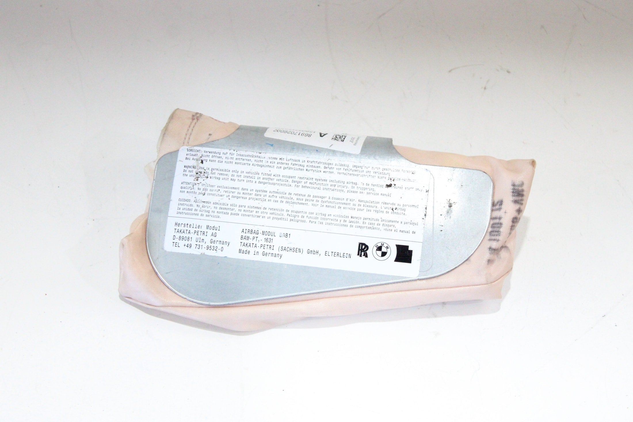 OEM BMW Passenger Seat Airbag – Fits 5 Series Sedan (F10) (2011–2013) – Part #72129170260 - BMW