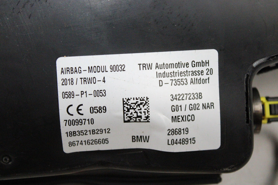 OEM BMW Passenger Seat Airbag – Fits X3 (2018–2024) and X3 M, X4 M (2020–2024) and X4 (2019–2024) – Part #72127416266 - BMW