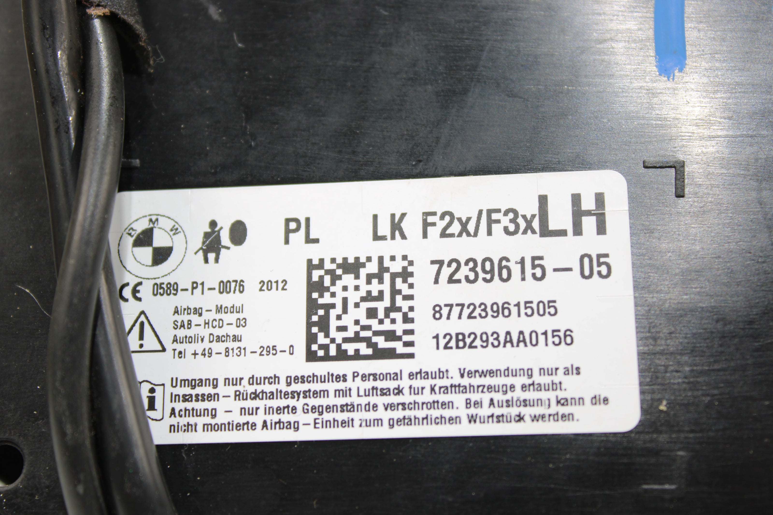 OEM Bmw Side Airbag – Fits 323I, 325I, 328I, 330I, 335I, M3 (2006–2013) – Part 7239615 - 05 - Bmw