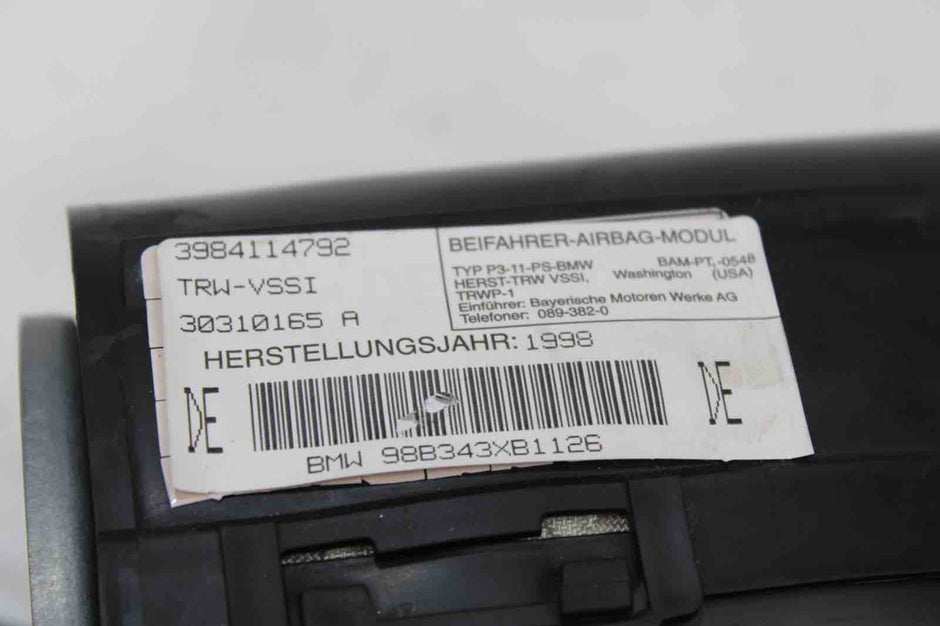 OEM BMW Z3 Passenger Airbag (1998–1999) | Part 72128411479 - BMW