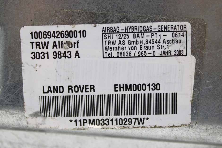 OEM Land Rover Airbag – Fits Range Rover (2003–2006) – Part EHM000120 - Land Rover