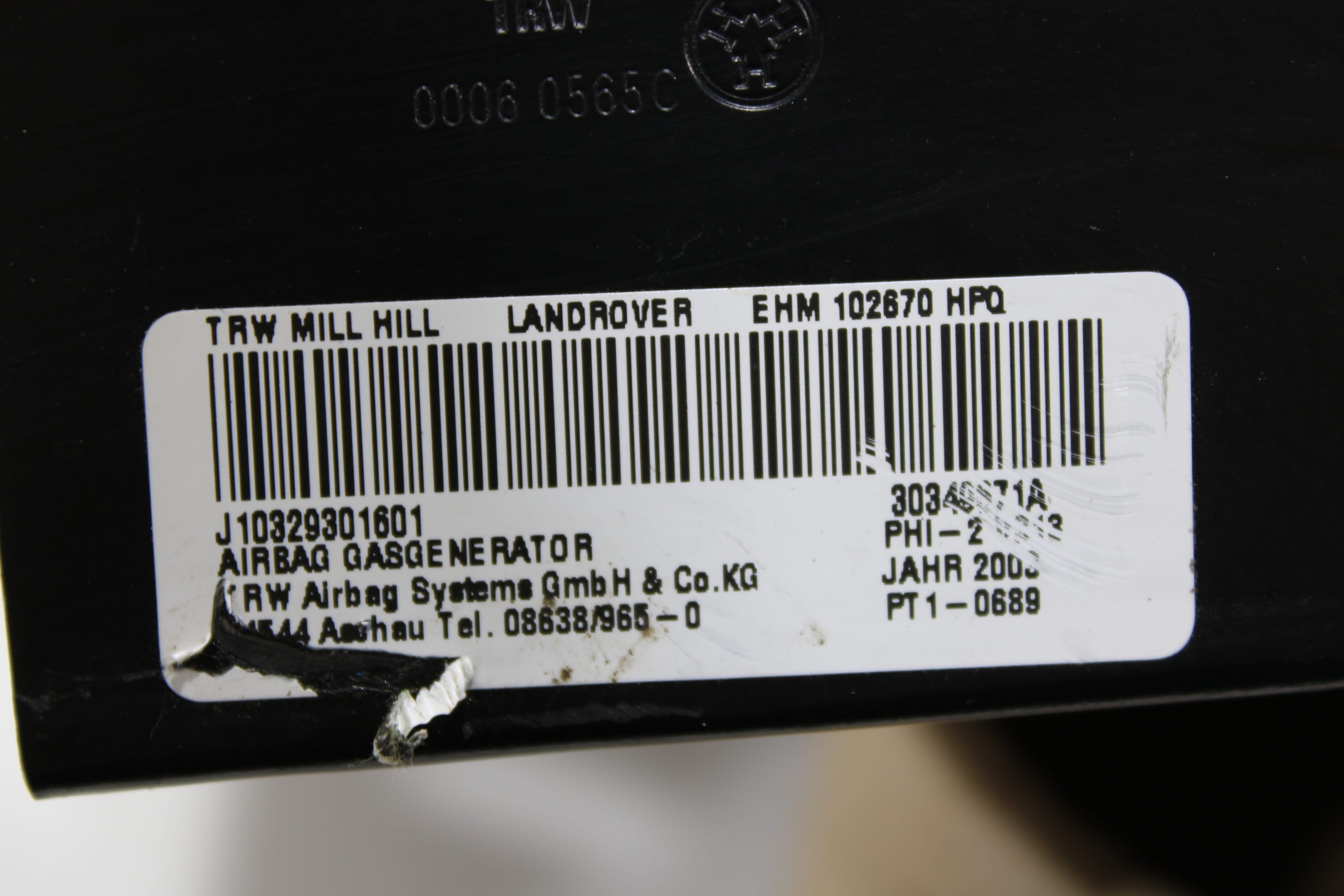 OEM Land Rover Dashboard Airbag – Fits Discovery 2 (1999–2002) – Part EHM102670SUC - Land Rover