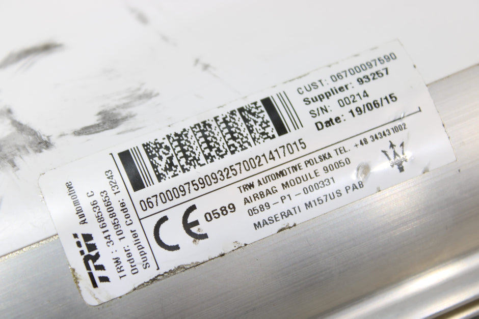 OEM Maserati Dashboard Airbag – Fits Ghibli (2014–2023) – Part 06700097590 - Maserati