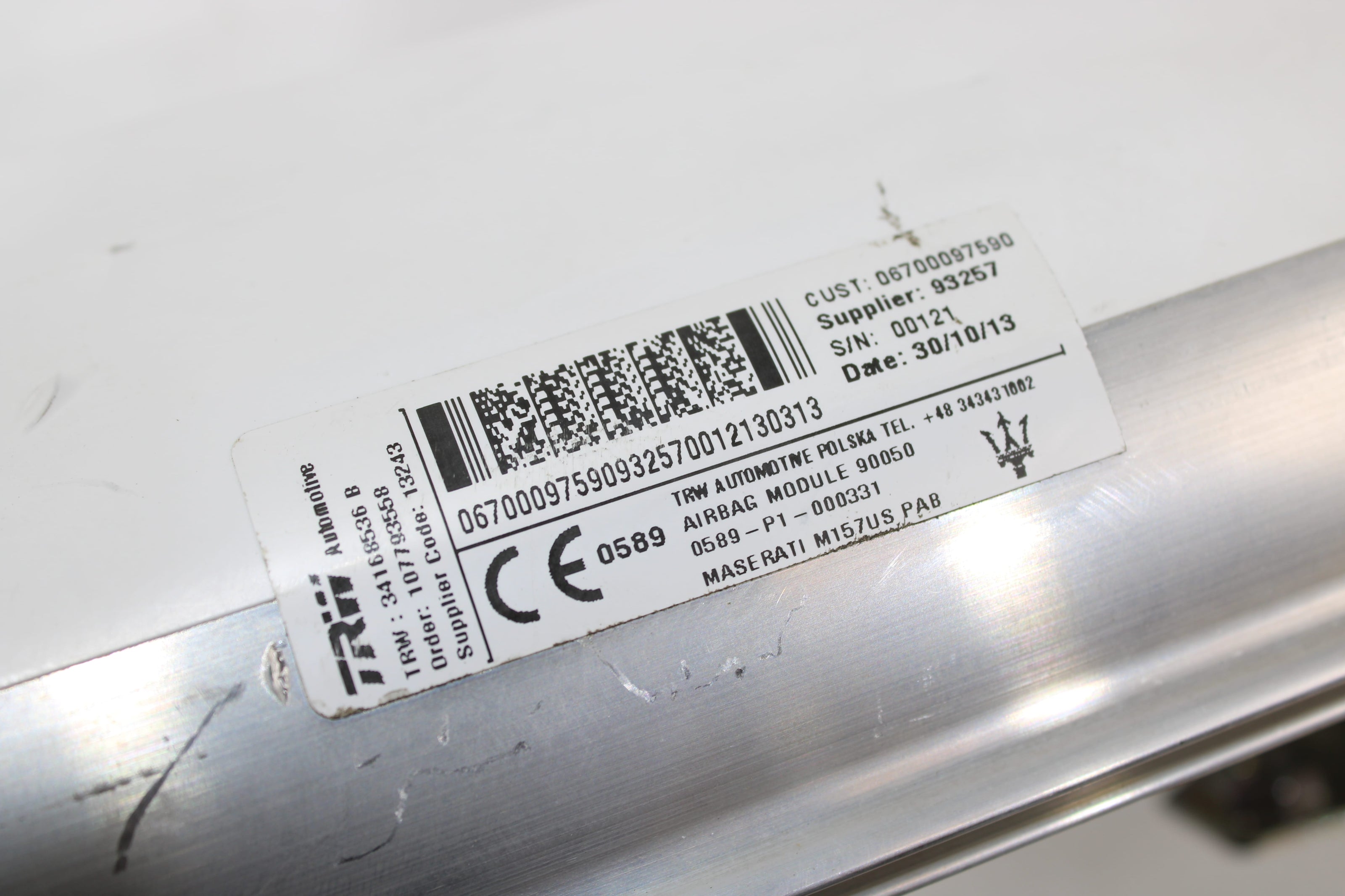 OEM Maserati Dashboard Airbag – Fits Ghibli (2014–2023) – Part 06700097590 - Maserati