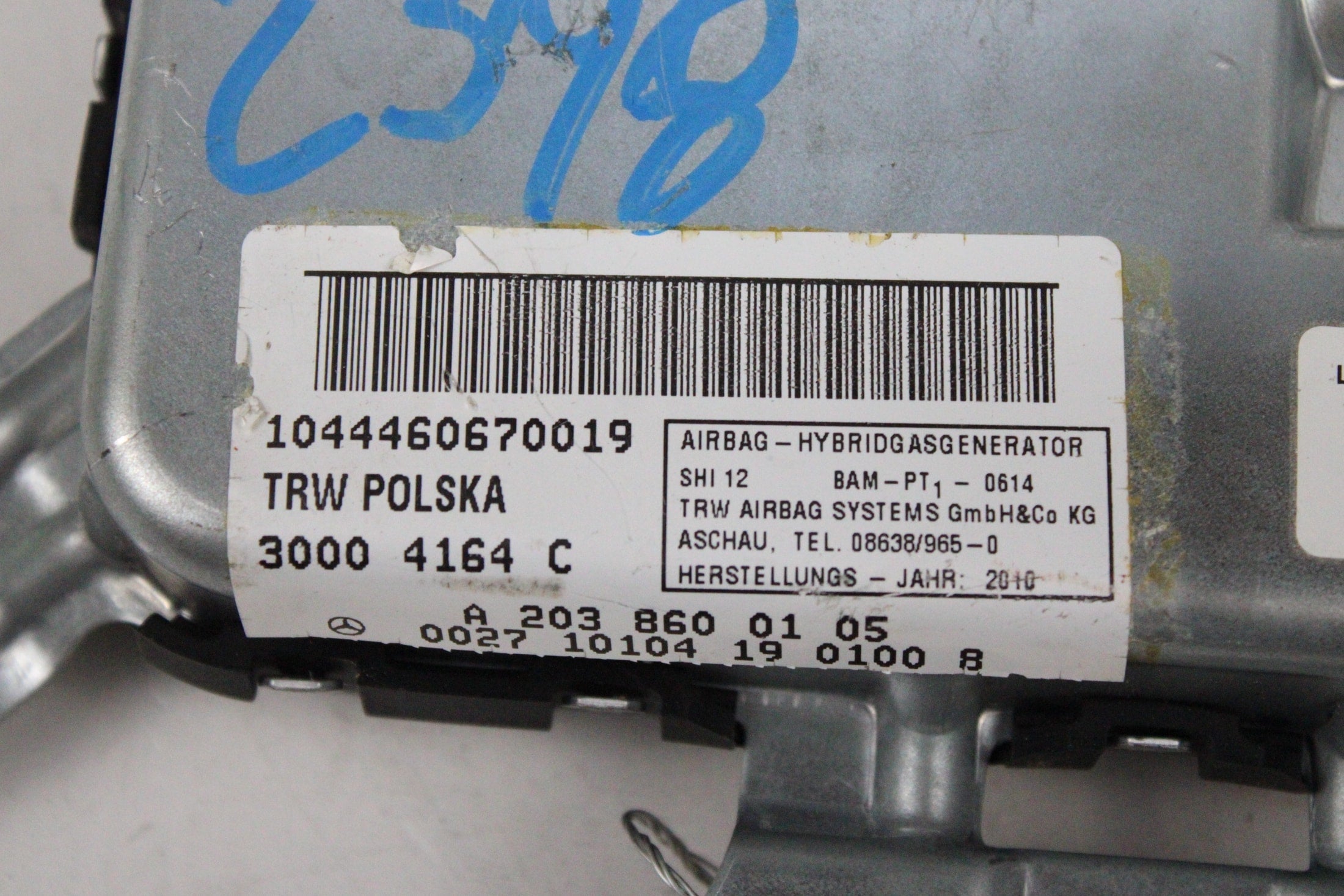 OEM Mercedes-Benz Airbag – Fits E320, E350, E500, E55, Cls500, Cls550, Cls55, Cls63 (2003–2011) – Part A2038600105 - Mercedes-Benz