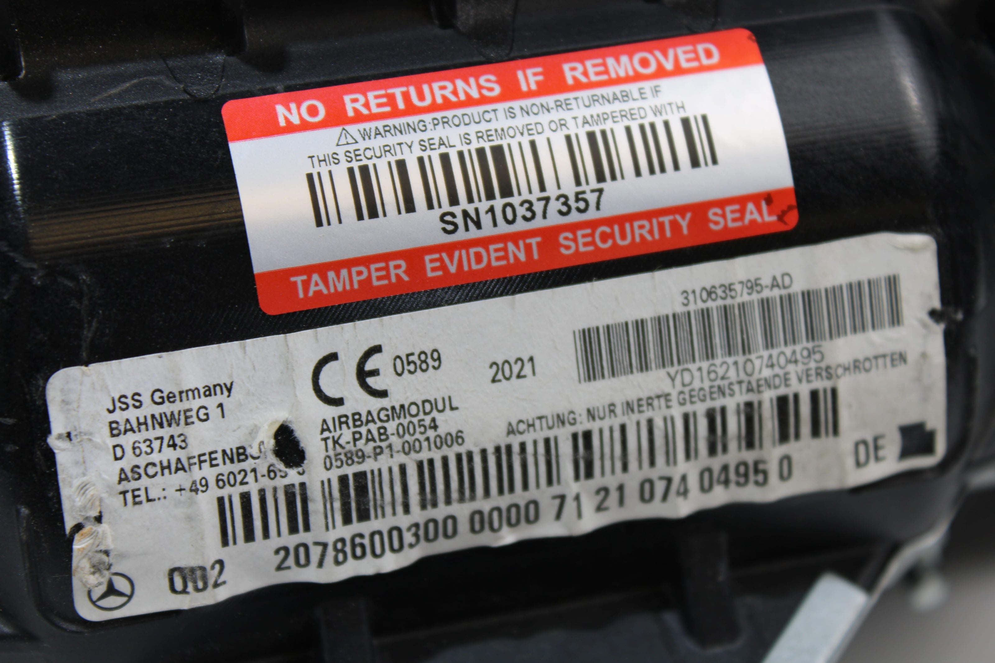 OEM Mercedes - Benz Dashboard Airbag – Fits C250, C350, E350, E400, E550 (2010–2017) – Part A2078600300 - Mercedes - Benz