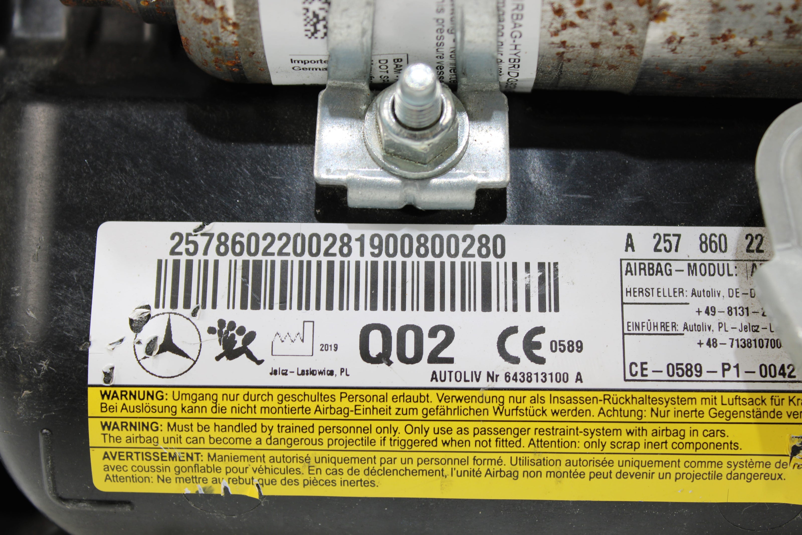 OEM Mercedes - Benz Dashboard Airbag – Fits E250, E300, E400, E450, E550, E43, E63, Amg Gt, Amg Gt53, Amg Gt63, Cls450, Cls53 (2017–2022) – Part A2578602200 - Mercedes - Benz