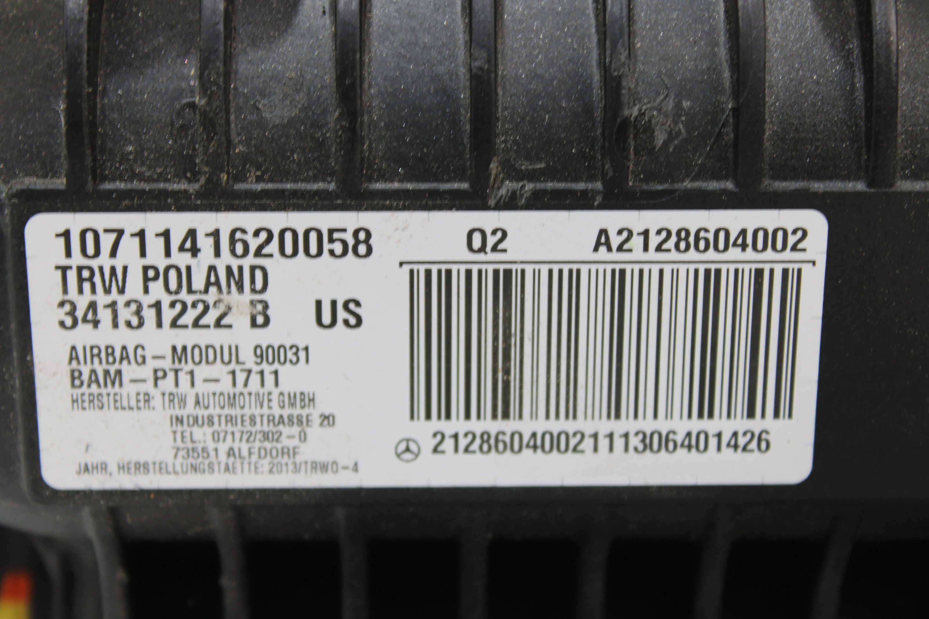 OEM Mercedes - Benz Dashboard Airbag – Fits E300, E350, E400, E500, E550, E63 (2014–2016) – Part A2128604002 - Mercedes - Benz