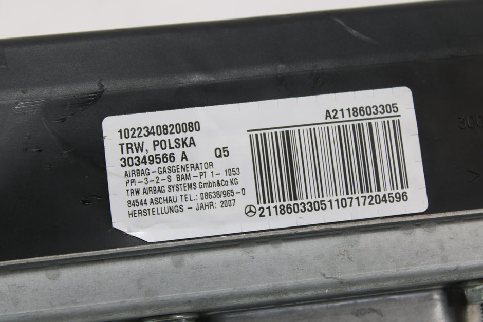 OEM Mercedes - Benz Dashboard Airbag – Fits E320, E350, E500, E550, E55, E63 (2003–2009) – Part A2118603305 - Mercedes - Benz