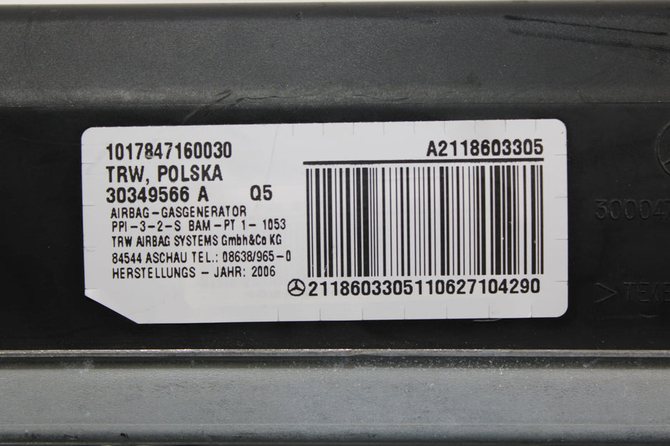 OEM Mercedes - Benz Dashboard Airbag – Fits E320, E350, E500, E550, E55, E63 (2003–2009) – Part A2118603305 - Mercedes - Benz