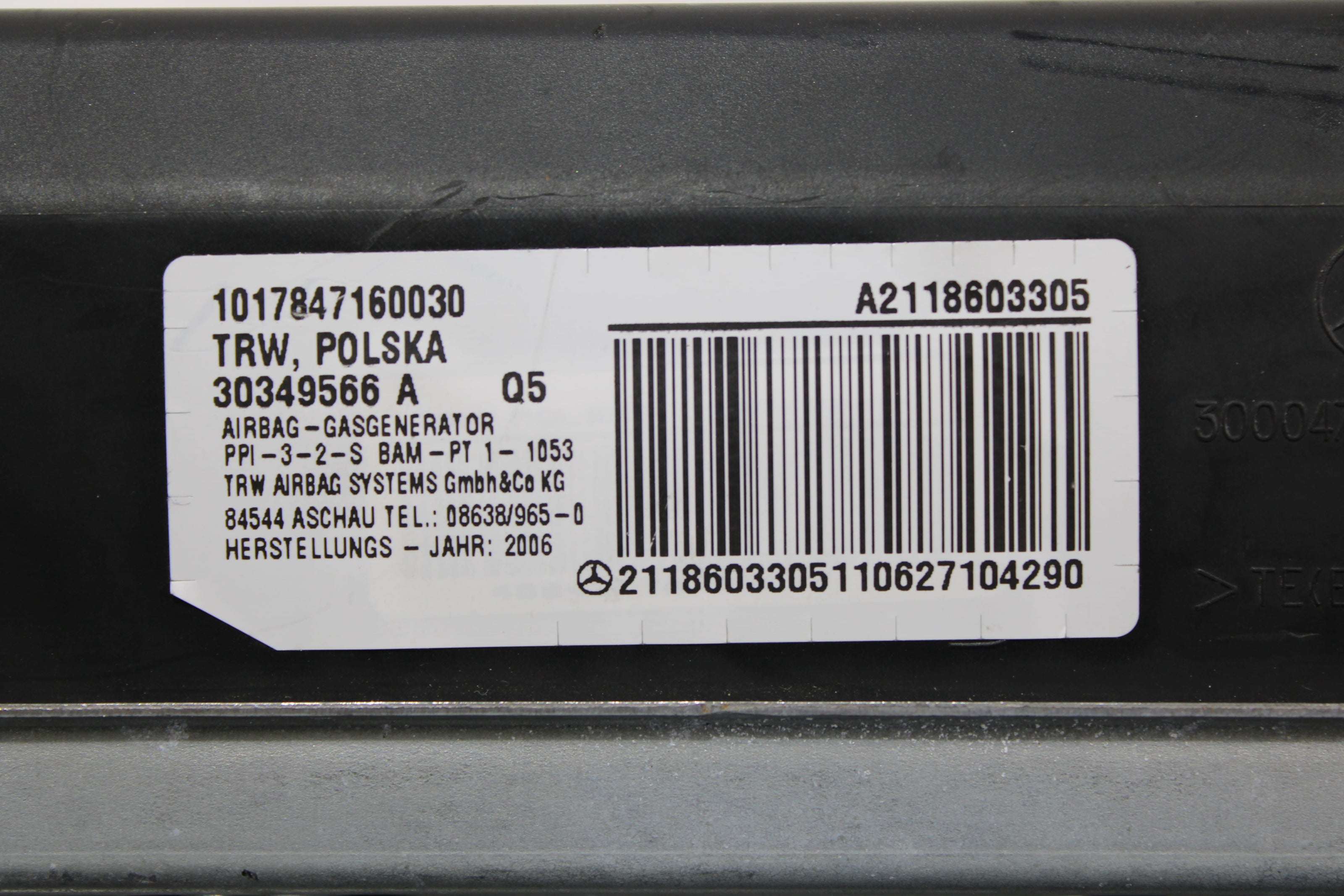OEM Mercedes - Benz Dashboard Airbag – Fits E320, E350, E500, E550, E55, E63 (2003–2009) – Part A2118603305 - Mercedes - Benz